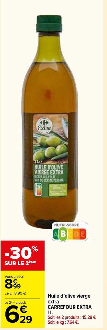 Huile d’olive vierge extra CARREFOUR EXTRA 1 L.