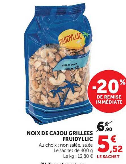 NOIX DE CAJOU GRILLEES FRUIDYLIC
