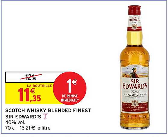 SCOTCH WHISKY BLENDED FINEST SIR EDWARD'S