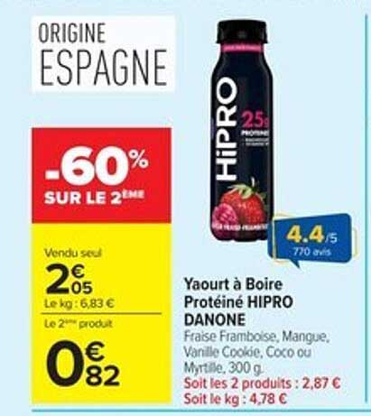 Yaourt à Boire Protéiné HIPRO DANONE