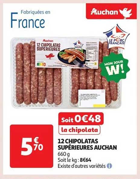 12 CHIPOLATAS SUPÉRIEURES AUCHAN