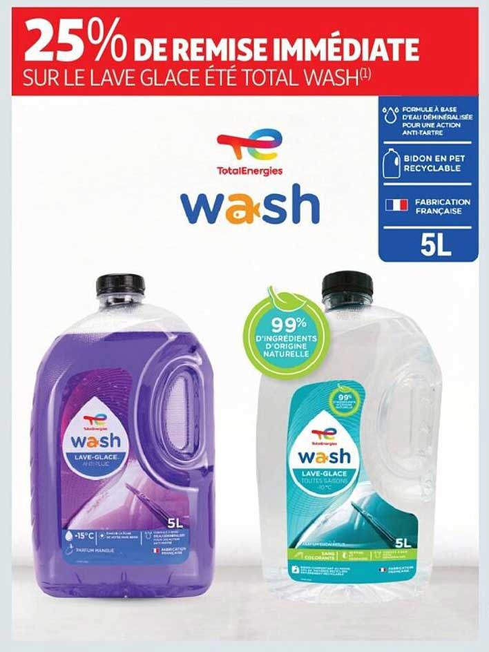 25% DE REMISE IMMÉDIATE SUR LE LAVE GLACE ÉTÉ TOTAL WASH