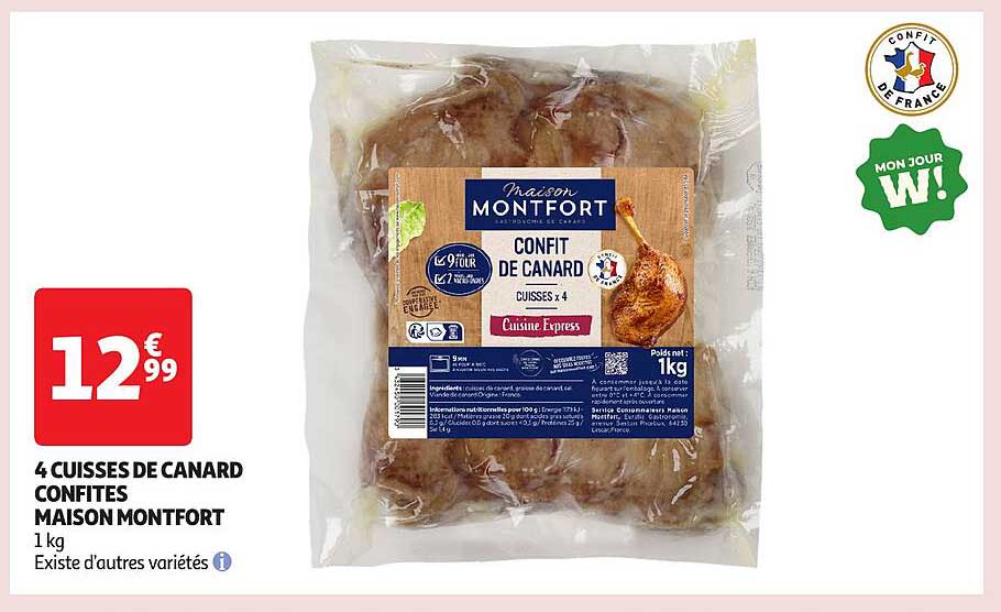 4 CUISSES DE CANARD CONFITES MAISON MONTFORT