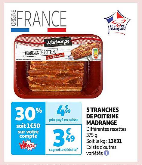5 Tranches de Poitrine Madrange
