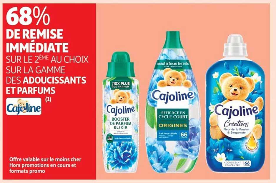 68% DE REMISE IMMÉDIATE SUR LE 2ème AU CHOIX SUR LA GAMME DES ADOUCISSANTS ET PARFUMS