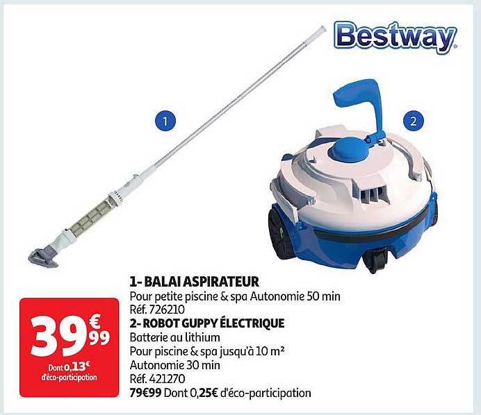 BALAI ASPIRATEUR Pour petite piscine & spa Autonomie 50 min