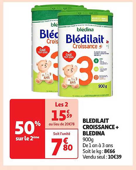 BLEDILAIT CROISSANCE + BLEDINA