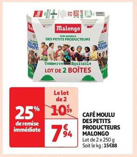 CAFE MOULU DES PETITS PRODUCTEURS MALONGO