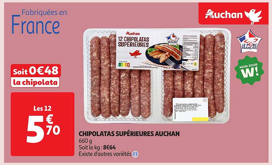 CHIPOLATAS SUPÉRIEURES AUCHAN
