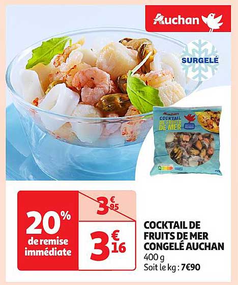 COCKTAIL DE FRUITS DE MER CONGELÉ AUCHAN
