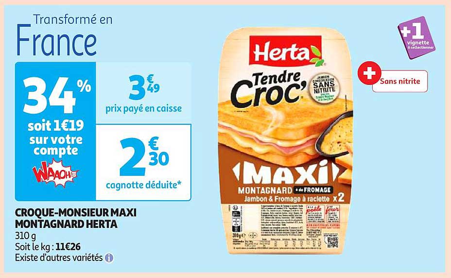 CROQUE-MONSIEUR MAXI MONTAGNARD HERTA