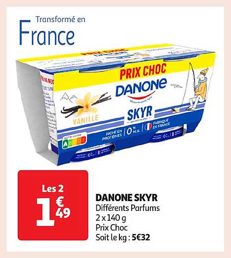 DANONE SKYR Différents Parfums 2 x 140 g