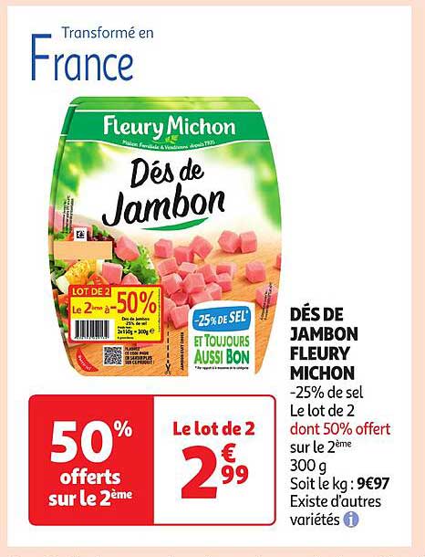 DÉS DE JAMBON FLEURY MICHON