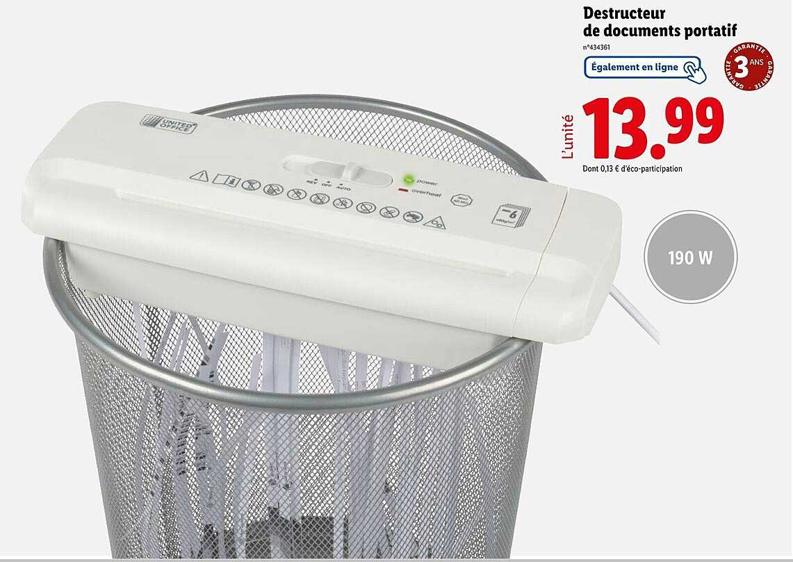 Destructeur de documents portatif