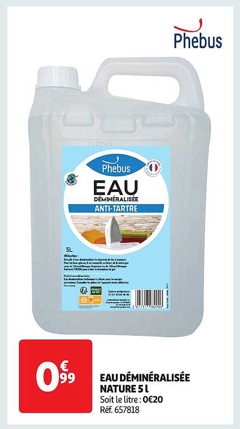 EAU DÉMINERALISÉE NATURE 5 L