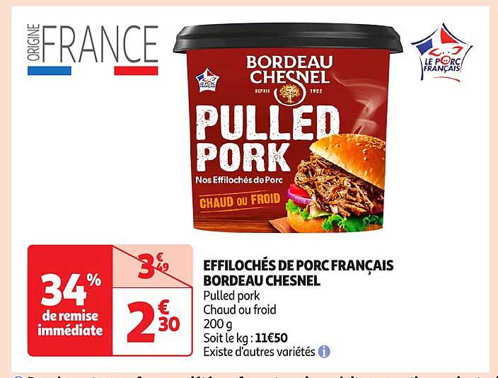Effilochés de Porc Français Bordeaux Chesnel