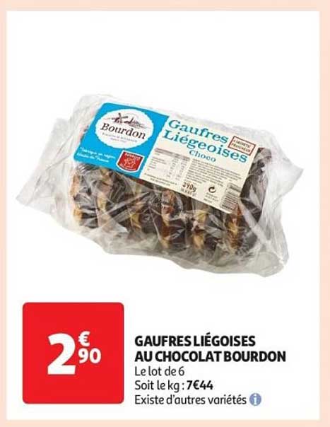GAUFRES LIEGEOISES AU CHOCOLAT BOURDON