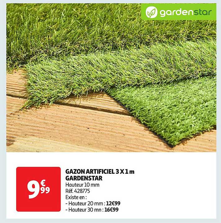 GAZON ARTIFICIEL 3 X 1 m GARDENSTAR