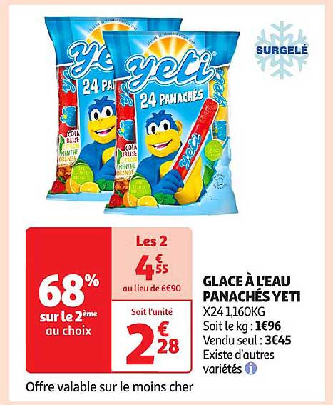 GLACE À L'EAU PANACHÉS YETI X24 1,160KG