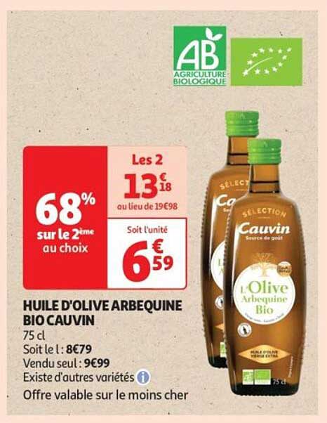 HUILE D'OLIVE ARBEQUINE BIO CAUVIN