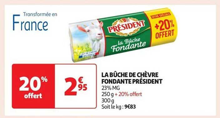 LA BÛCHE DE CHÈVRE FONDANTE PRÉSIDENT