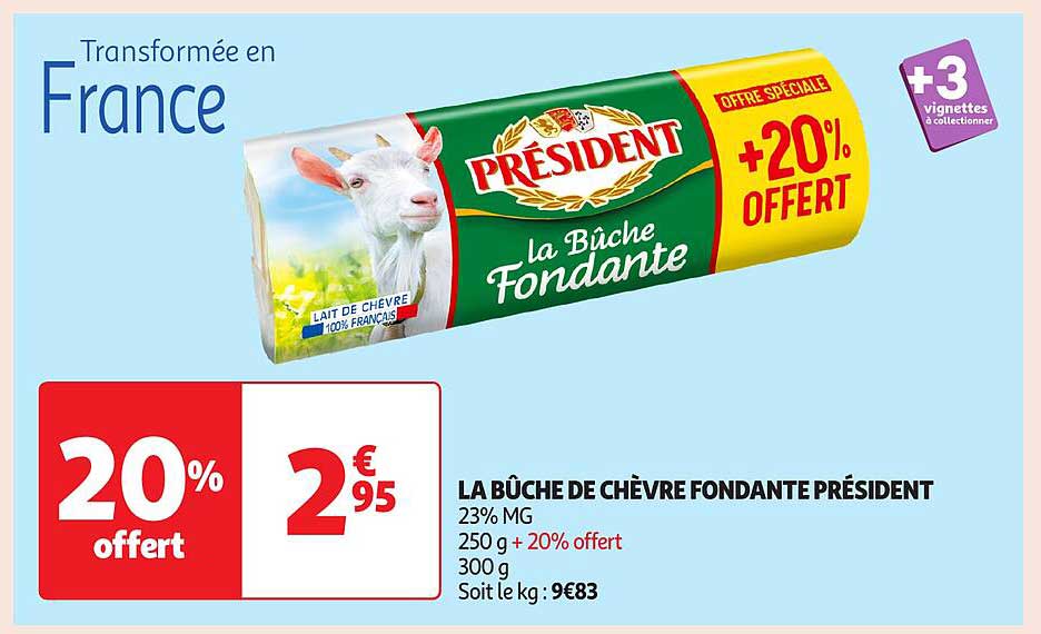 LA BÛCHE DE CHÈVRE FONDANTE PRÉSIDENT