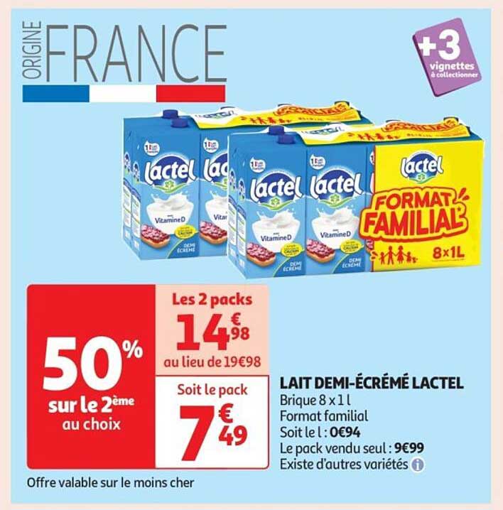 LAIT DEMI-ÉCRÉMÉ LACTEL