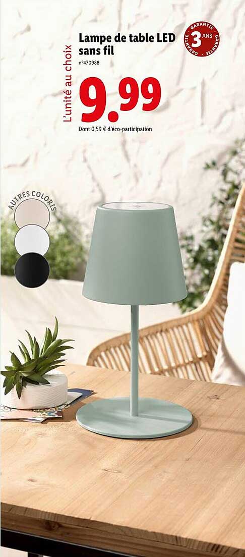 Lampe de table LED sans fil