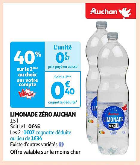 LIMONADE ZÉRO AUCHAN