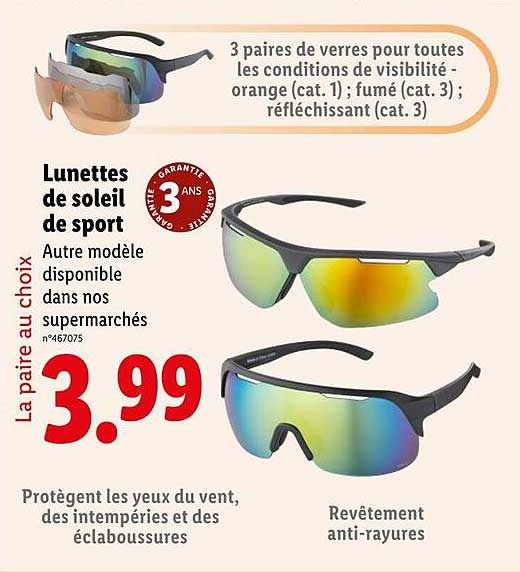 Lunettes de soleil de sport