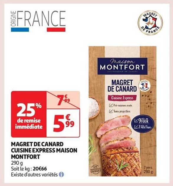 MAGRET DE CANARD CUISINE EXPRESS MAISON MONTFORT