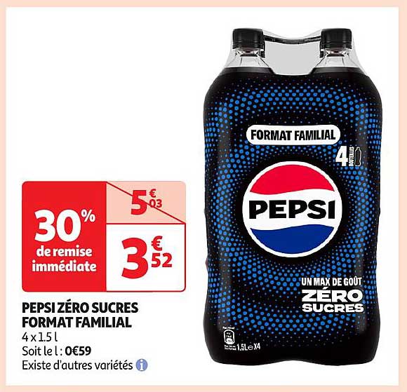 PEPSI ZÉRO SUCRES FORMAT FAMILIAL