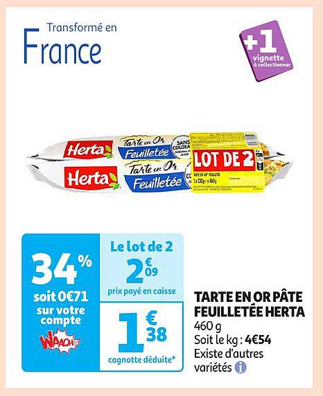 TARTE EN OR PÂTE FEUILLETÉE HERTA