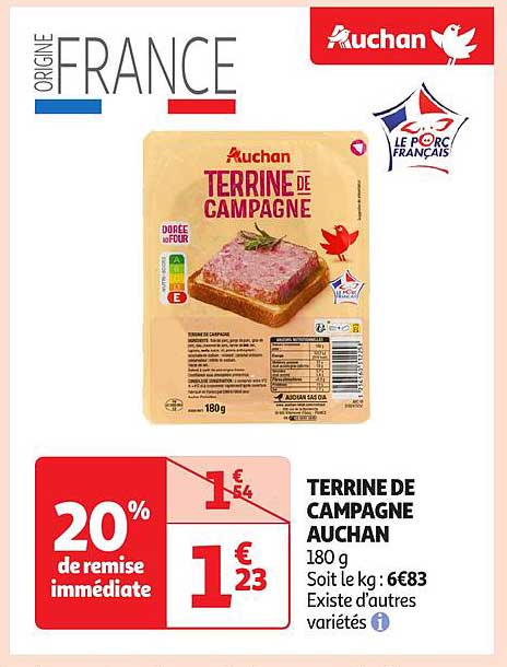 TERRINE DE CAMPAGNE AUCHAN