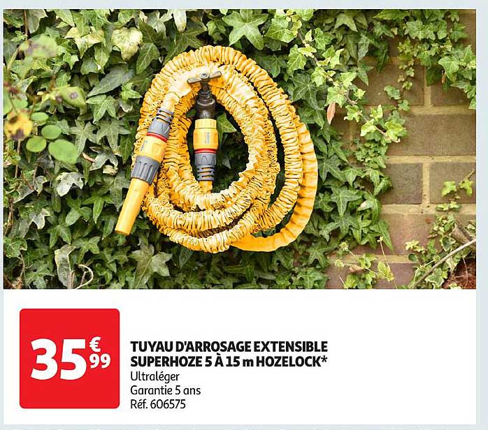 TUYAU D'ARROSAGE EXTENSIBLE SUPERHOZE 5 À 15 M HOZELOCK*