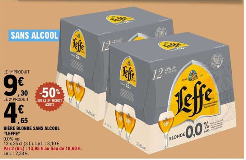 BIERE BLONDE SANS ALCOOL "LEFFE"