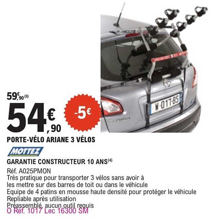 PORTE-VÉLO ARIANE 3 VÉLOS