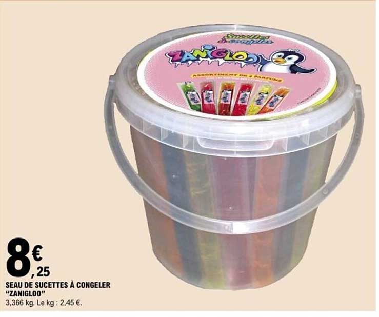 SEAU DE SUCETTES À CONGELER "ZANIGLOO"