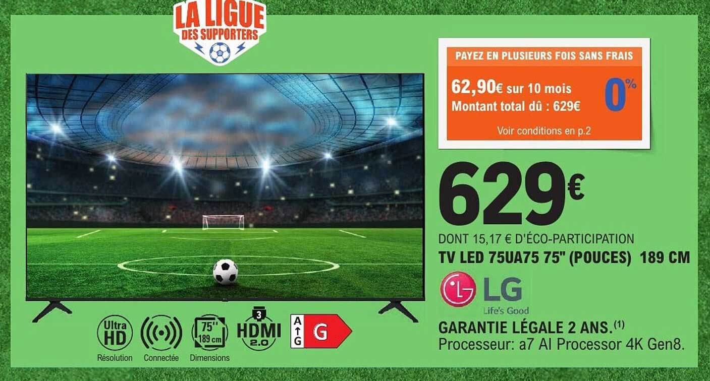 TV LED 75UA75 75" (POUCES) 189 CM