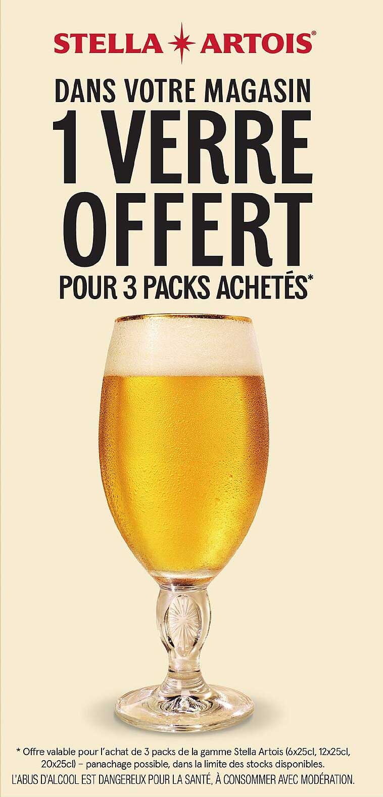 1 VERRE OFFERT POUR 3 PACKS ACHETÉS