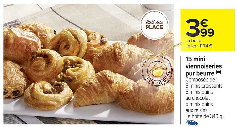15 mini viennoiseries pur beurre