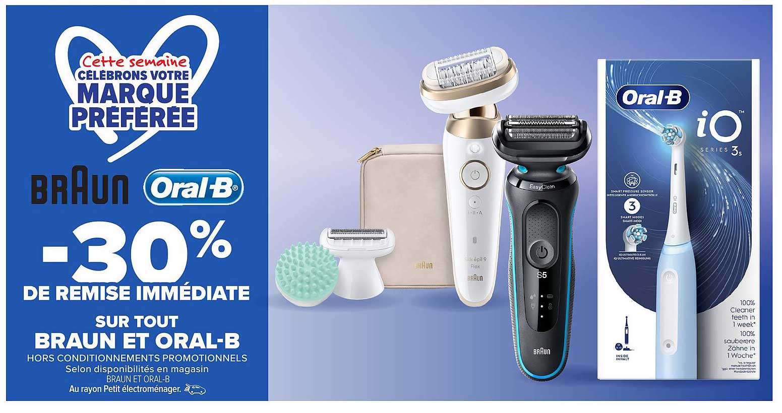 -30% de remise immédiate sur tout Braun et Oral-B