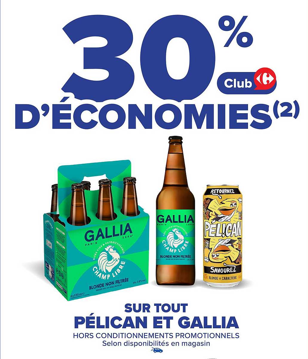 30 % D'ÉCONOMIES sur tout PÉLICAN ET GALLIA