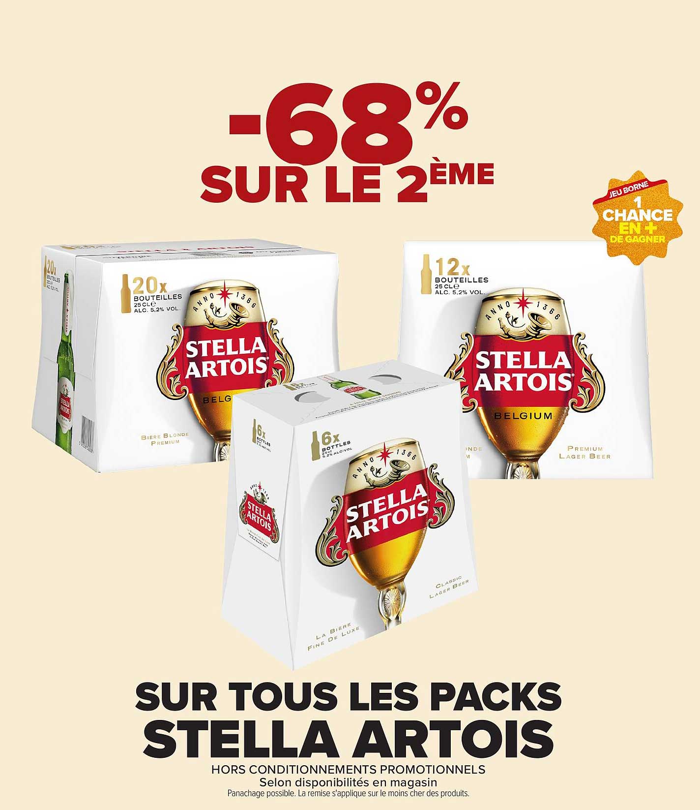 -68% SUR LE 2ÈME PACK STELLA ARTOIS