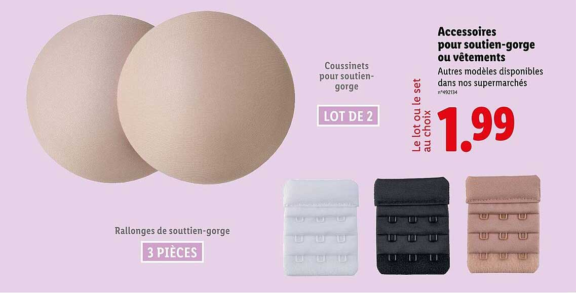 Accessoires pour soutien-gorge ou vêtements