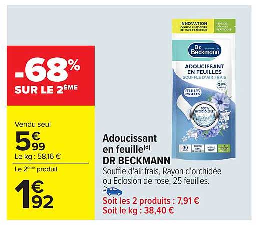 Adoucissant en feuille(d) DR BECKMANN