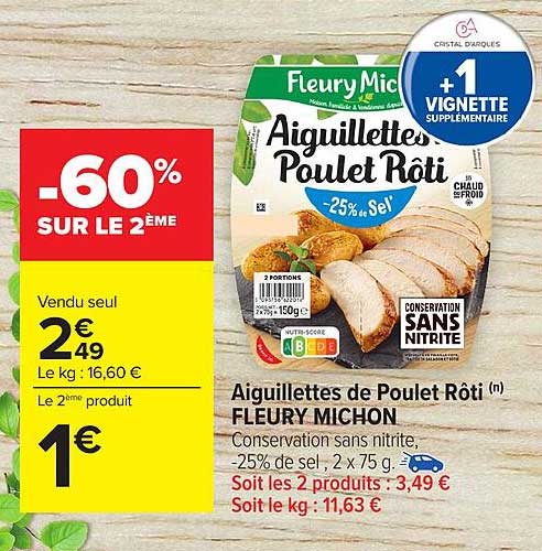 Aiguillettes de Poulet Rôti FLEURY MICHON