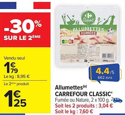 Allumettes CARREFOUR CLASSIC'