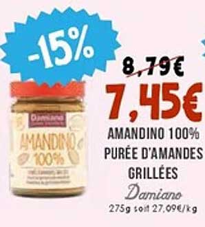Amandino 100% Purée d'amandes grillées