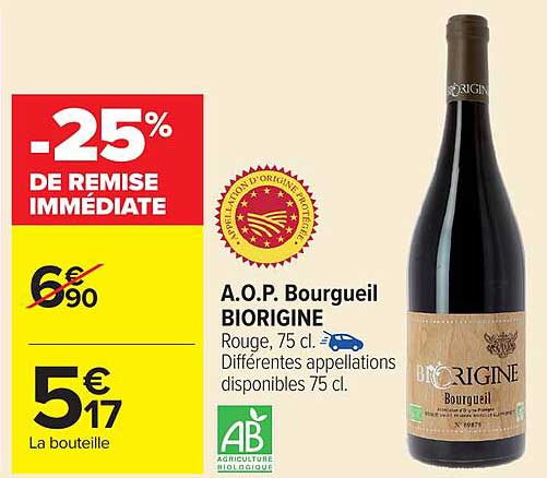 A.O.P. Bourgueil BIORIGINE Rouge, 75 cl